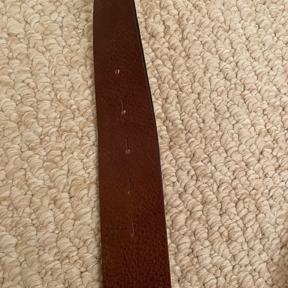Harold’s Brown Leather Belt with Red Buckle - Picture 9 of 9